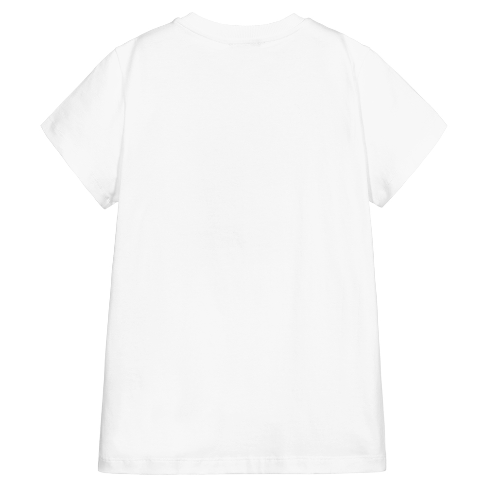 Moschino Кид-Тин-Белая футболка для подростков | Childrensalon Outlet