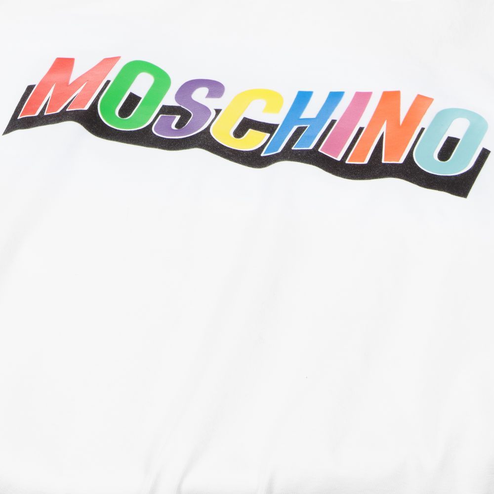Moschino Kid-Teen-تيشيرت قطن جيرسي لون أبيض | Childrensalon Outlet
