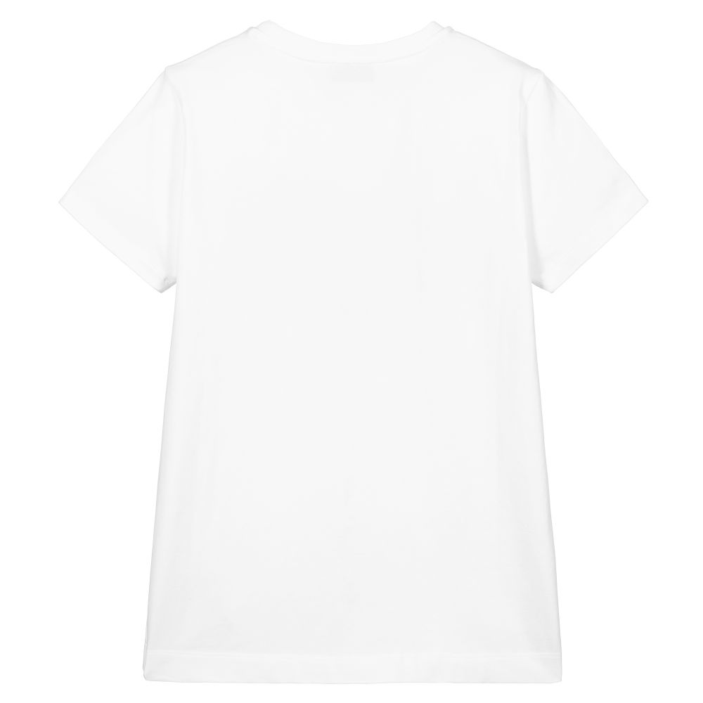 Moschino Kid-Teen-تيشيرت قطن جيرسي لون أبيض | Childrensalon Outlet