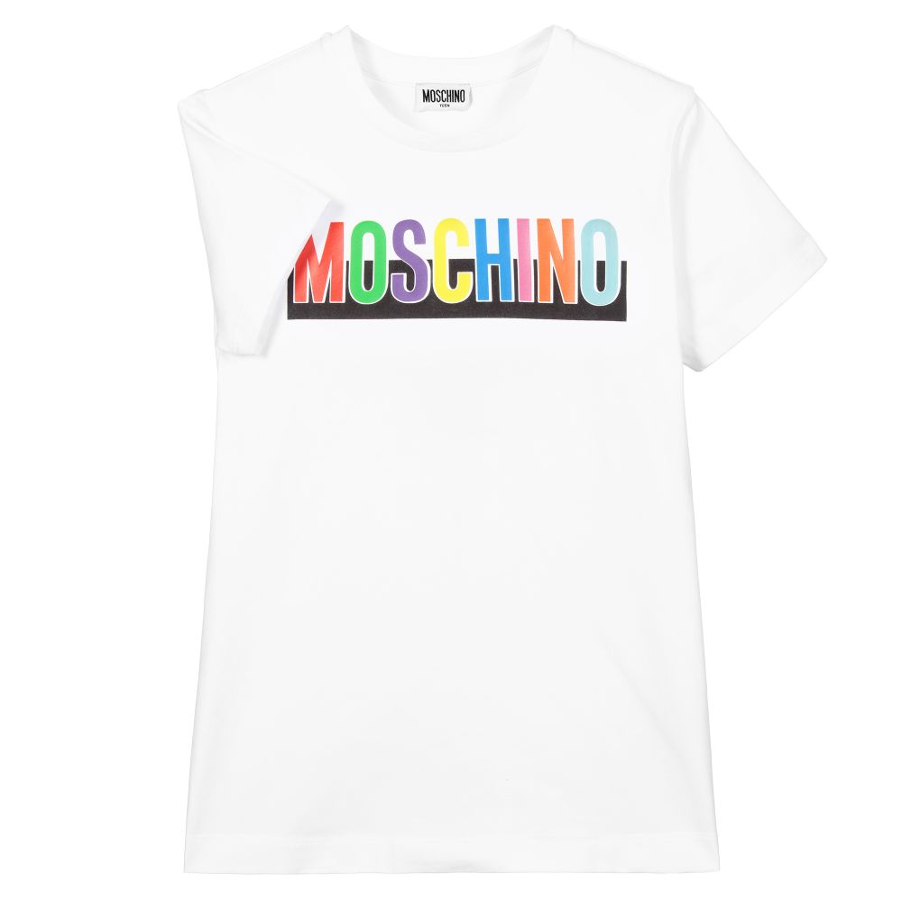 Moschino Kid-Teen-تيشيرت قطن جيرسي لون أبيض | Childrensalon Outlet