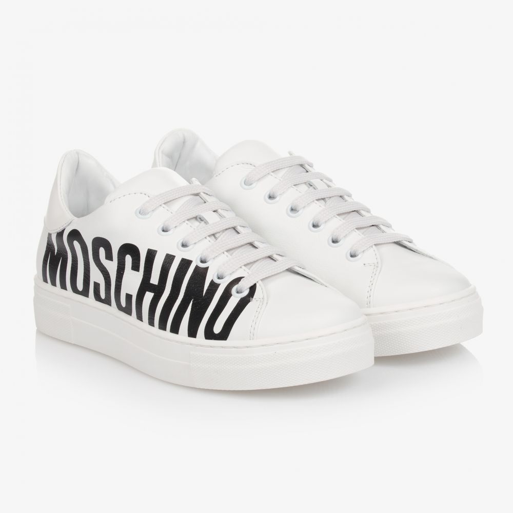 Moschino Kid-Teen - Белые кроссовки для подростков | Childrensalon
