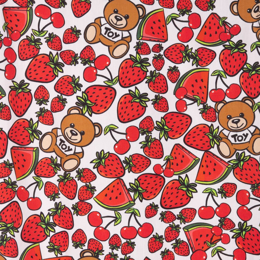 Moschino Kid-Teen-Teen White & Red Logo Dress | Childrensalon Outlet