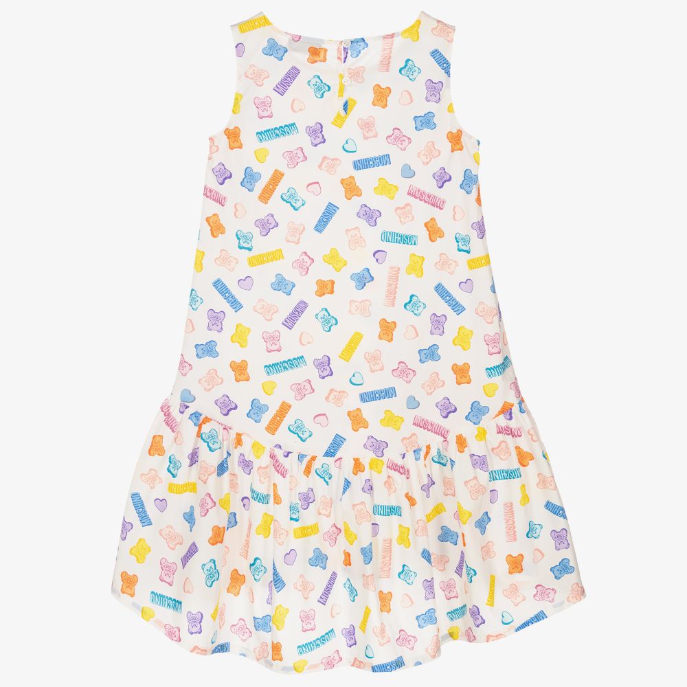 Moschino Kid-Teen-Teen White Teddy Bear Dress | Childrensalon Outlet