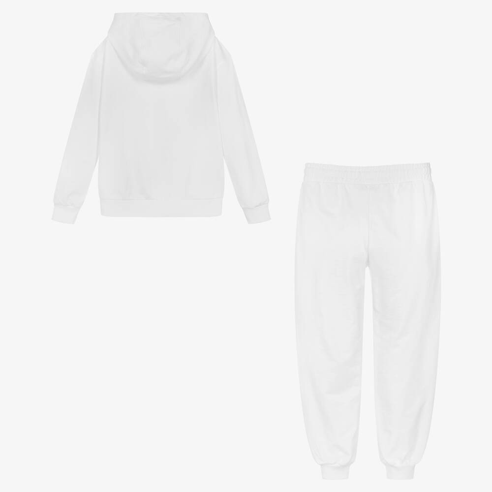 Moschino Kid Teen Teen White Teddy Bear Logo Tracksuit