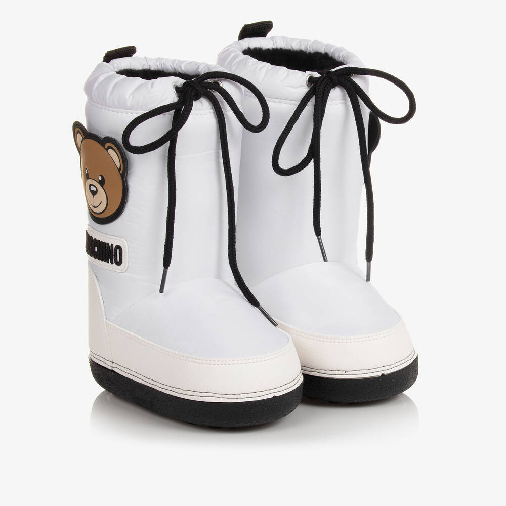 Moschino Kid-Teen - Teen White Teddy Bear Snow Boots | Childrensalon
