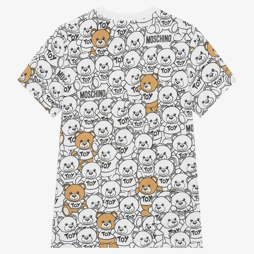 Moschino Kid-Teen-Teen White Teddy Bear T-Shirt | Childrensalon Outlet