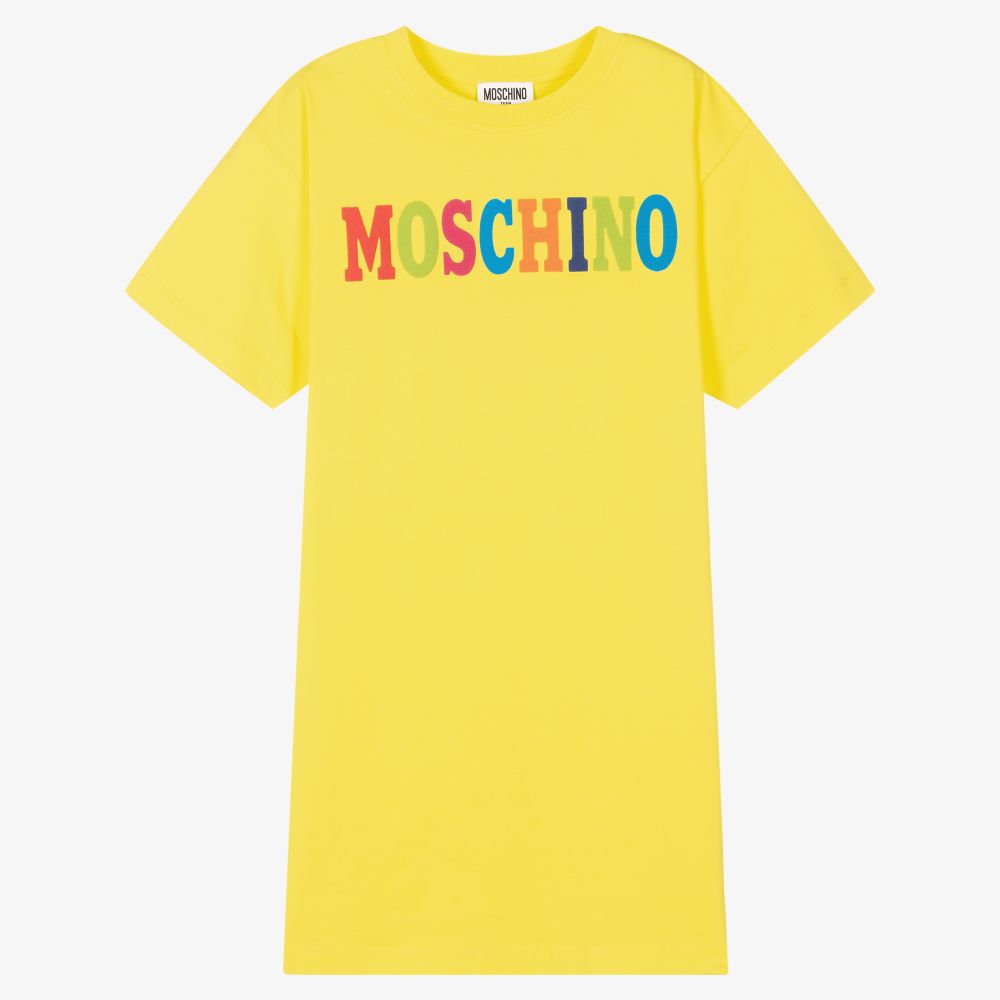 Moschino Kid-Teen - فستان تينز قطن جيرسي لون أصفر | Childrensalon