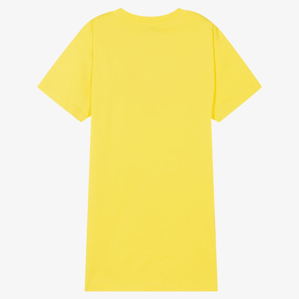 Moschino Kid-Teen-Teen Yellow Cotton Logo Dress | Childrensalon Outlet