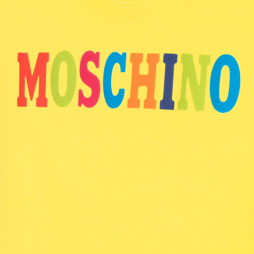 Moschino Kid-Teen-Teen Yellow Cotton Logo Dress | Childrensalon Outlet