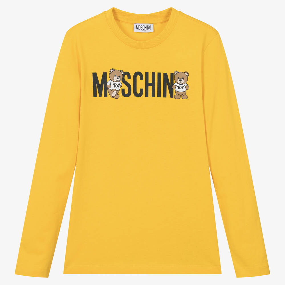 Moschino Kid-Teen - Teen Yellow Cotton Teddy Bear Top  | Childrensalon