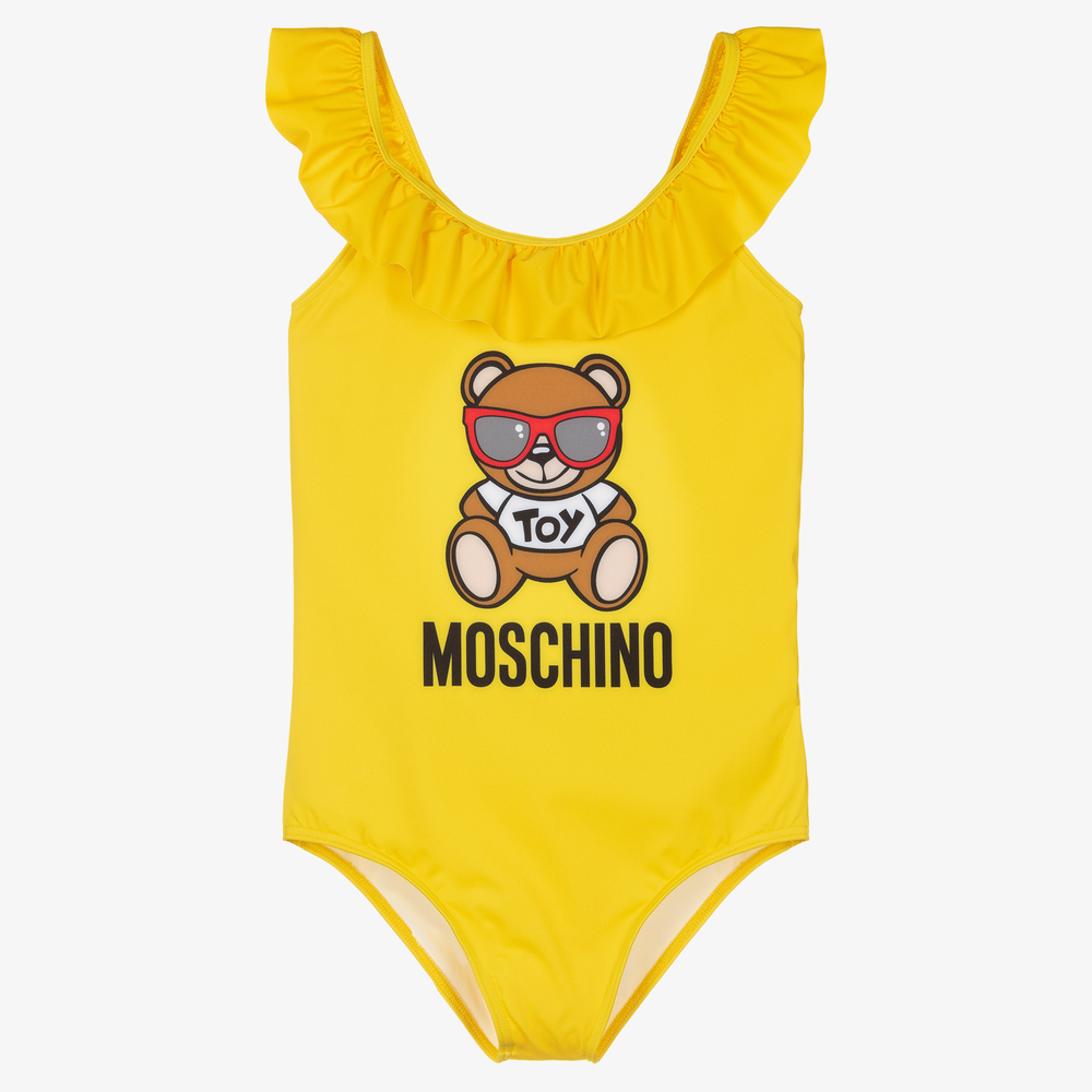 Moschino Kid-Teen - Teen Yellow Frill Swimsuit | Childrensalon