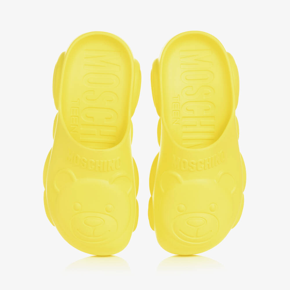 Moschino Teen Yellow Teddy Bear Clogs