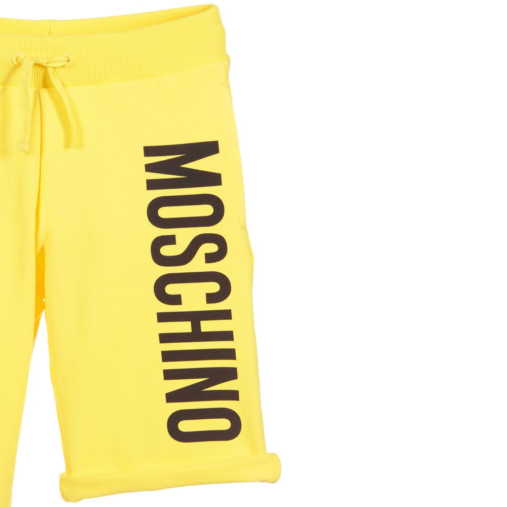 Moschino Kid-Teen-Teen Yelow Logo Shorts | Childrensalon Outlet