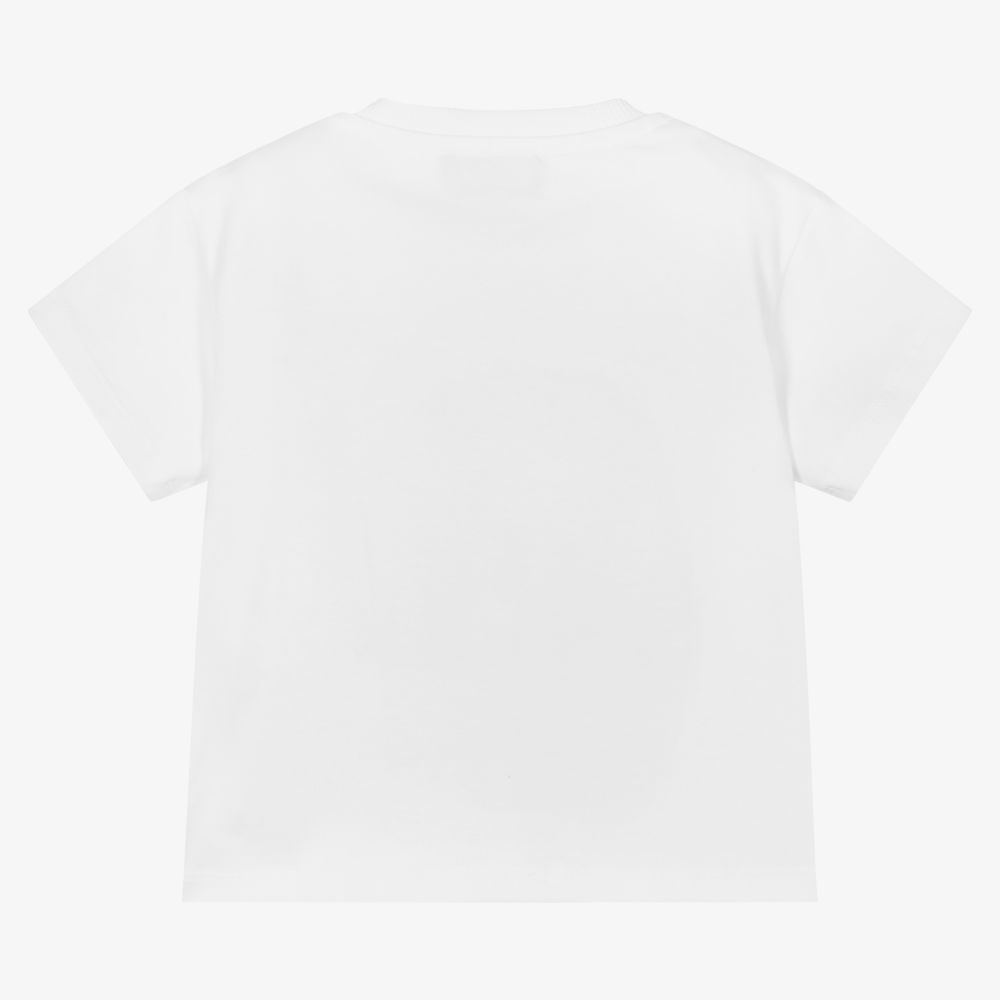 Moschino Baby-تيشيرت قطن جيرسي لون أبيض للأطفال | Childrensalon Outlet