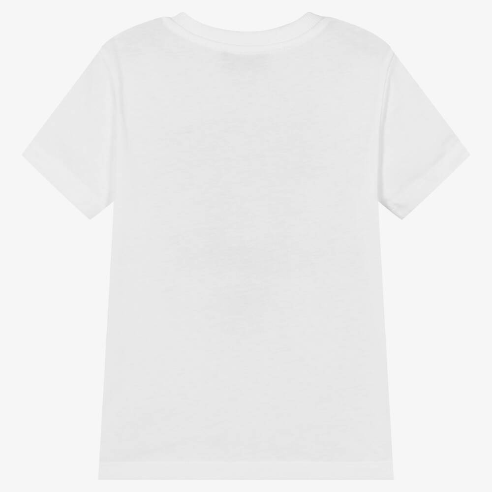Moschino Kid-Teen-White Cotton Double Smiley T-Shirt | Childrensalon Outlet