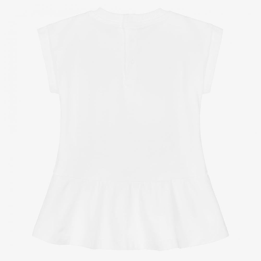 Moschino Baby-White Cotton Jersey Dress | Childrensalon Outlet