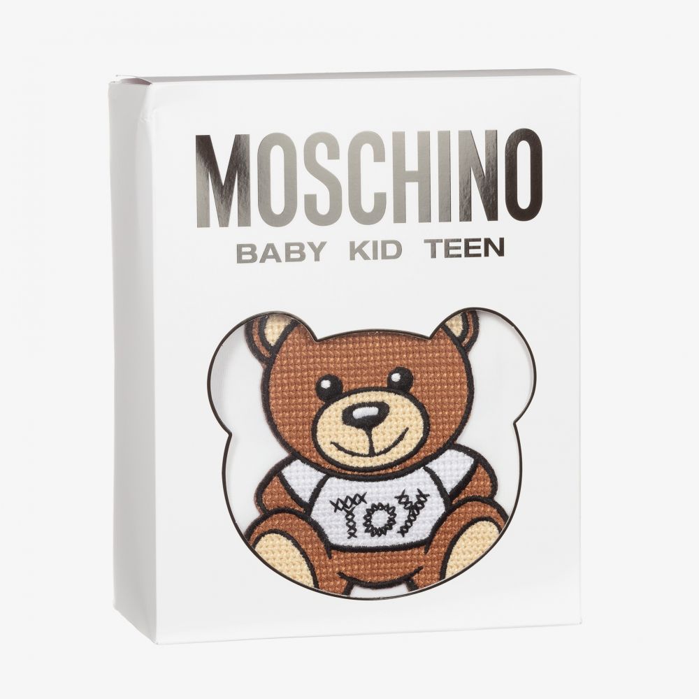 Moschino Baby-تبّان قطن جيرسي لون أبيض للأطفال | Childrensalon Outlet