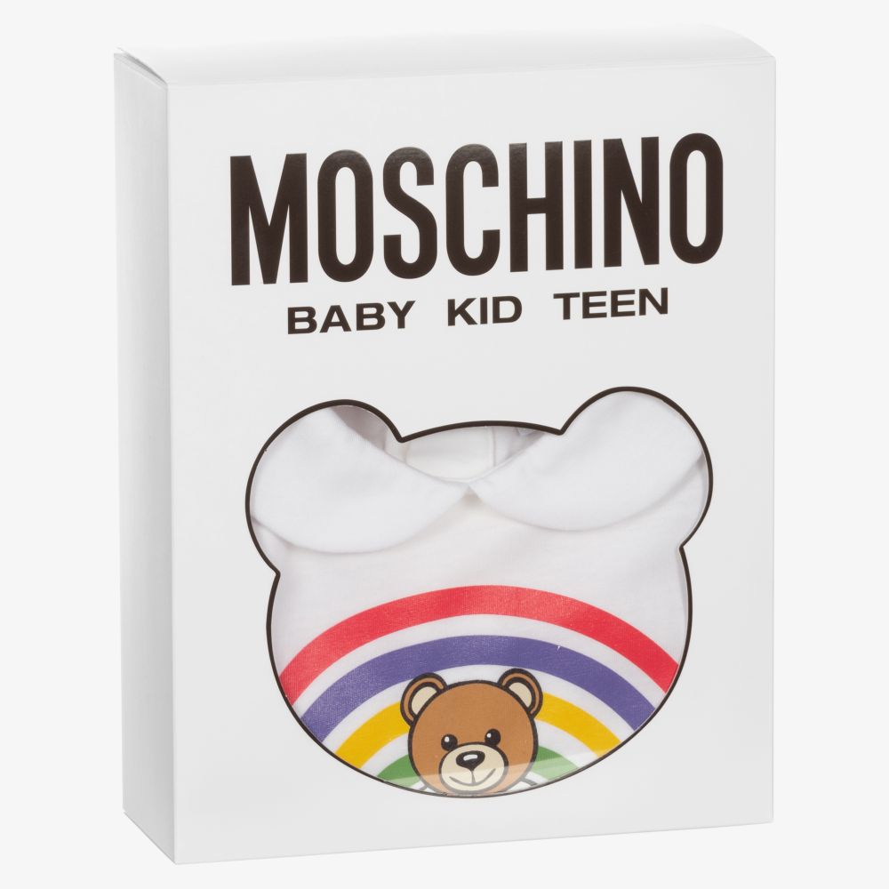 Moschino Baby-White Cotton Logo Babygrow | Childrensalon Outlet