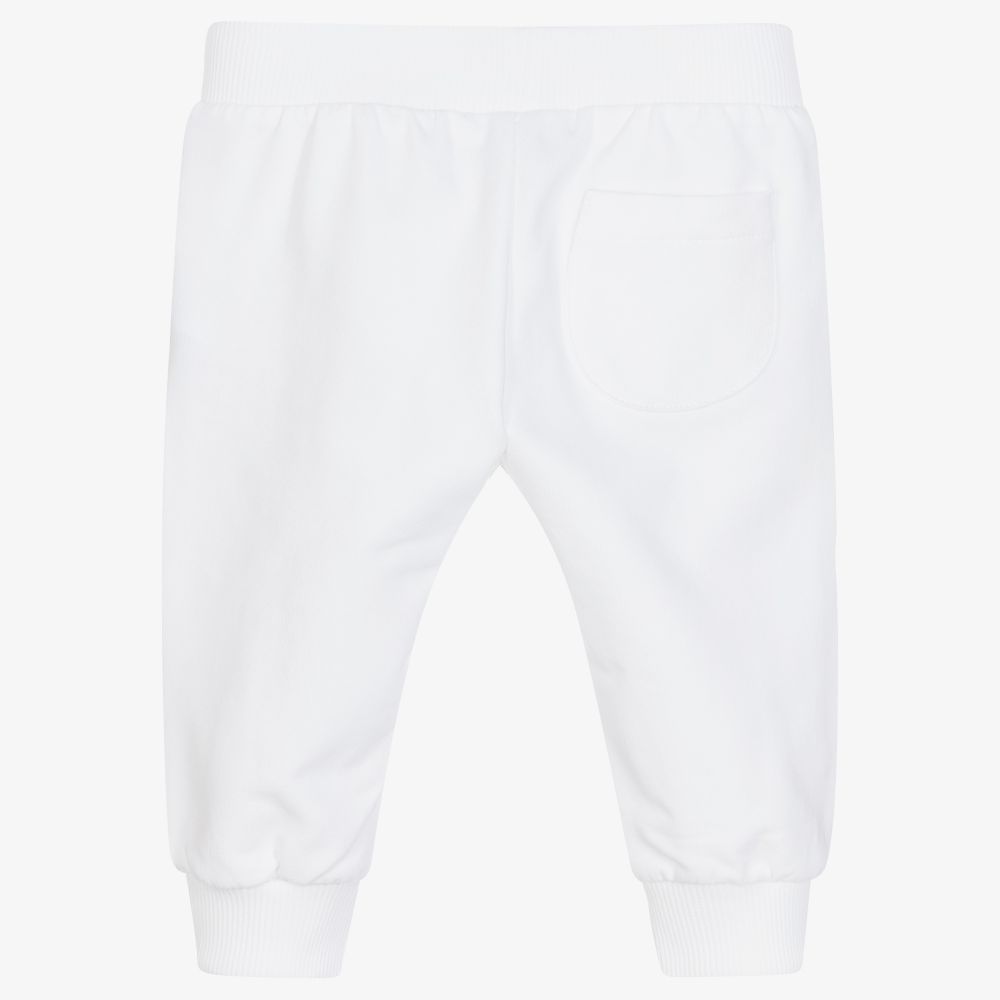 Moschino Малыши-Белые хлопковые джоггеры | Childrensalon Outlet