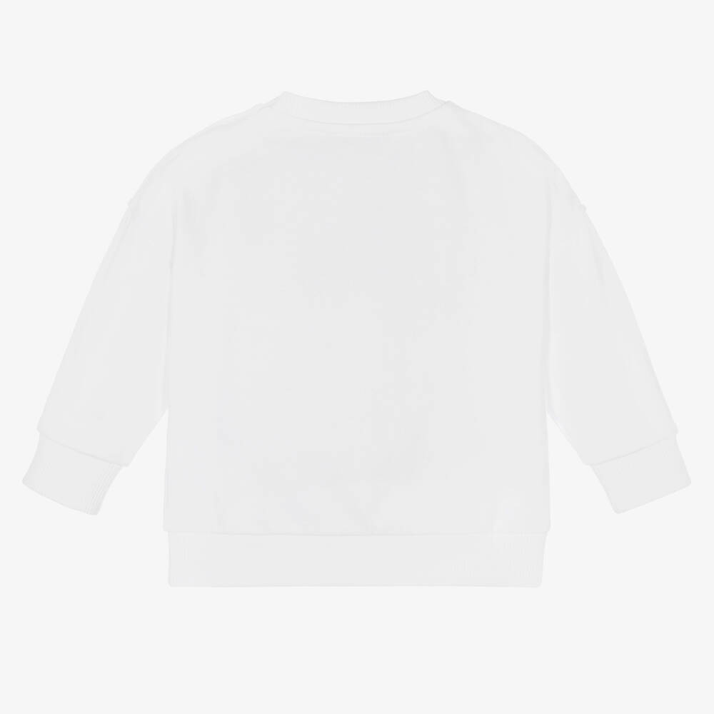 موسكينو Baby-سويتشيرت قطن جيرسي لون أبيض للأطفال | Childrensalon Outlet