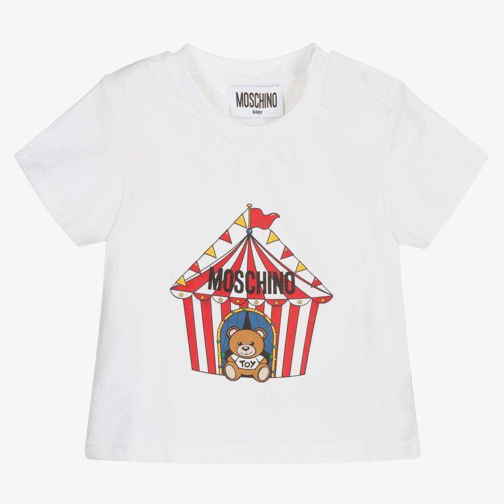Moschino Baby - White Cotton Logo T-Shirt | Childrensalon