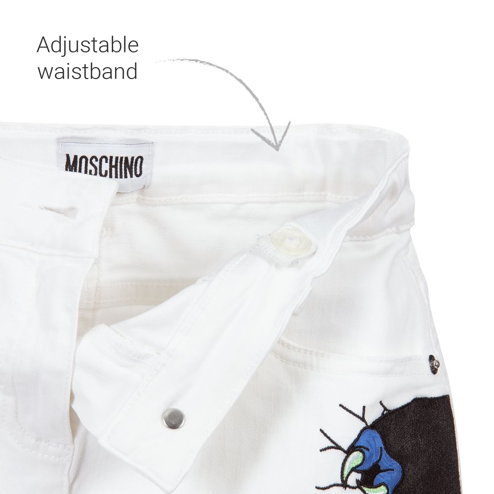 Moschino Кид-Тин-White Cotton Mini Skirt | Childrensalon Outlet