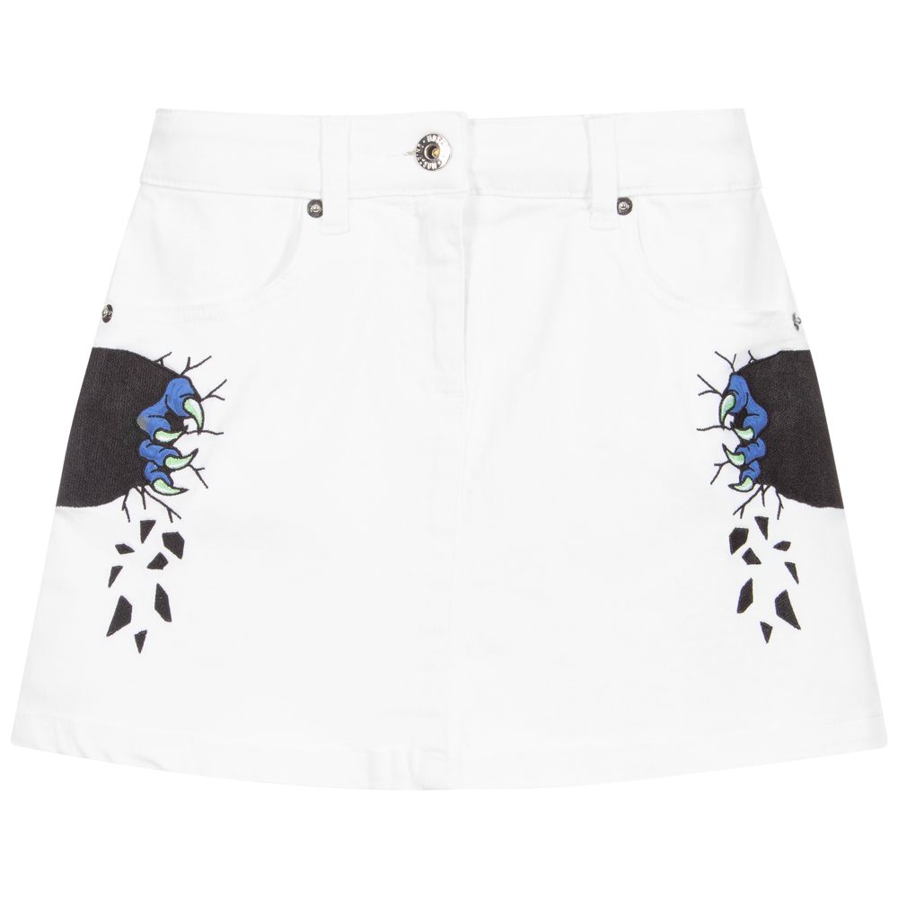 Moschino Kid-Teen-White Cotton Mini Skirt | Childrensalon Outlet