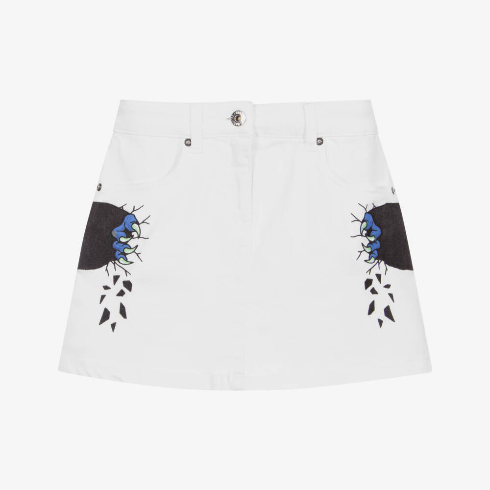 Moschino Kid-Teen-White Cotton Mini Skirt | Childrensalon Outlet