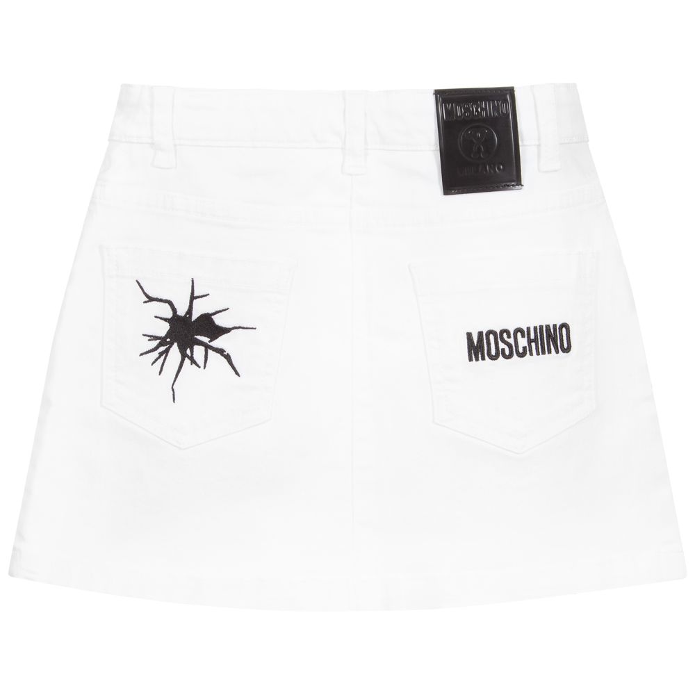 Moschino Кид-Тин-White Cotton Mini Skirt | Childrensalon Outlet
