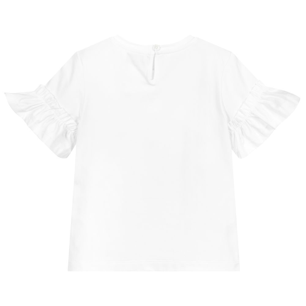 Moschino Кид-Тин-Белая хлопковая футболка | Childrensalon Outlet