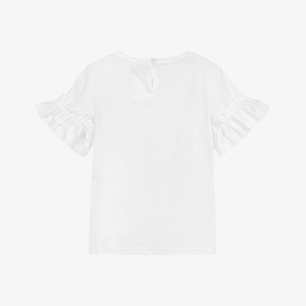 Moschino Кид-Тин-Белая хлопковая футболка | Childrensalon Outlet