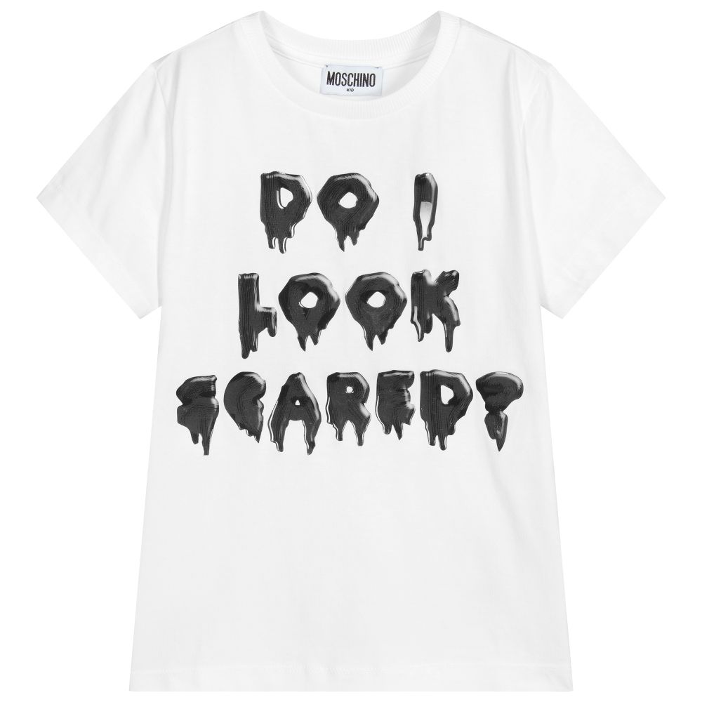 Moschino Kid-Teen - White Cotton T-Shirt | Childrensalon