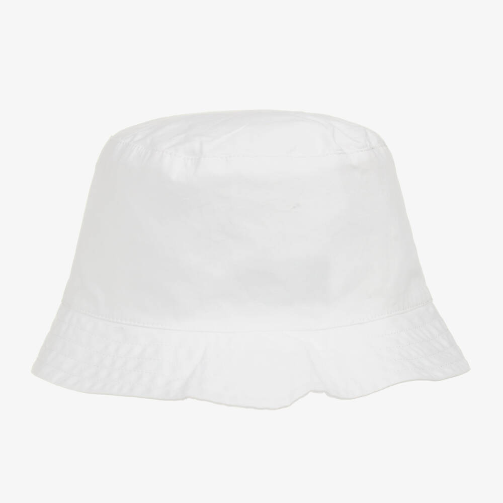 Moschino Baby-White Cotton Teddy Bear Bucket Hat | Childrensalon Outlet