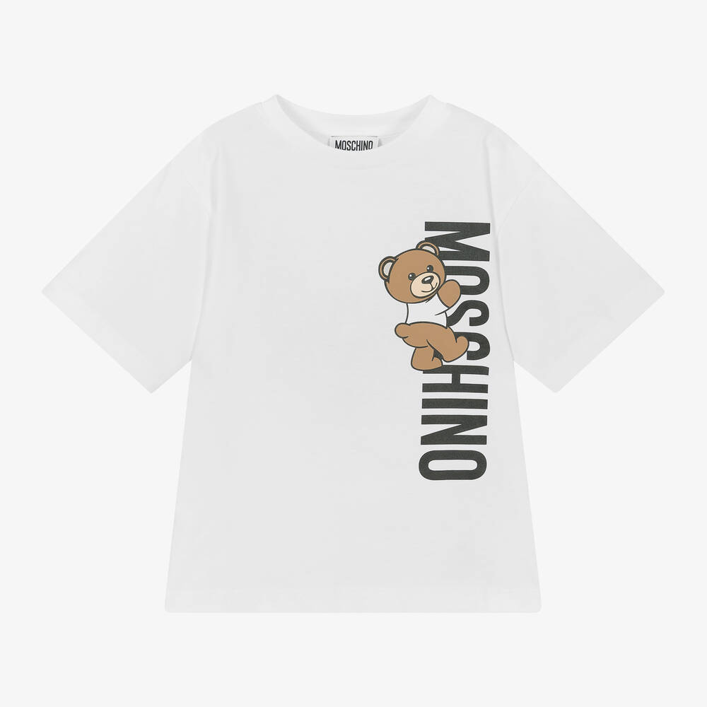 White Cotton Teddy Bear Maxi T Shirt