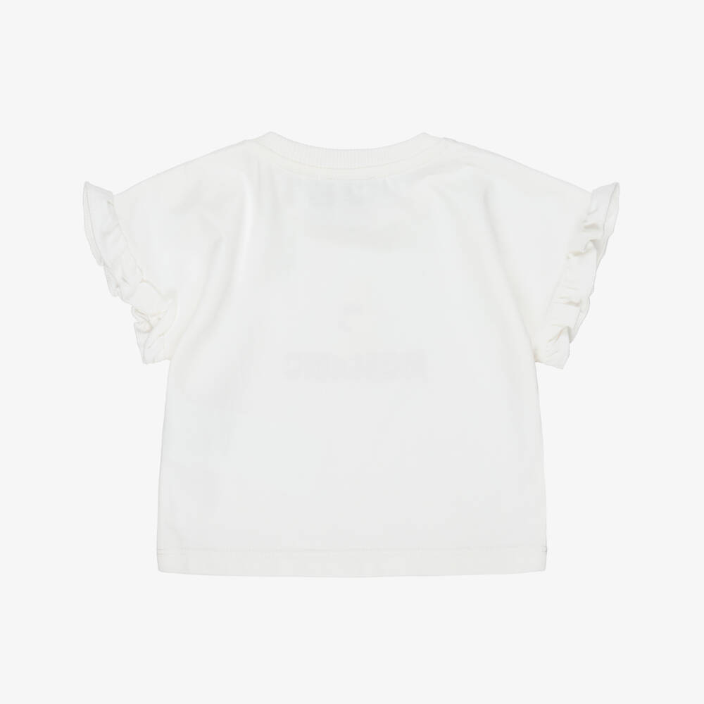 Moschino-White Heart Logo Bear T-shirt | Childrensalon Outlet