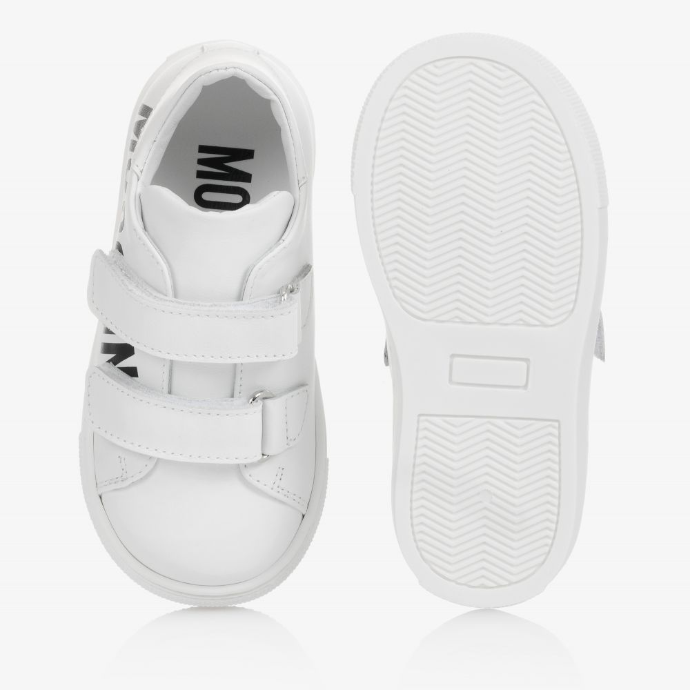 Kids white velcro trainers discount