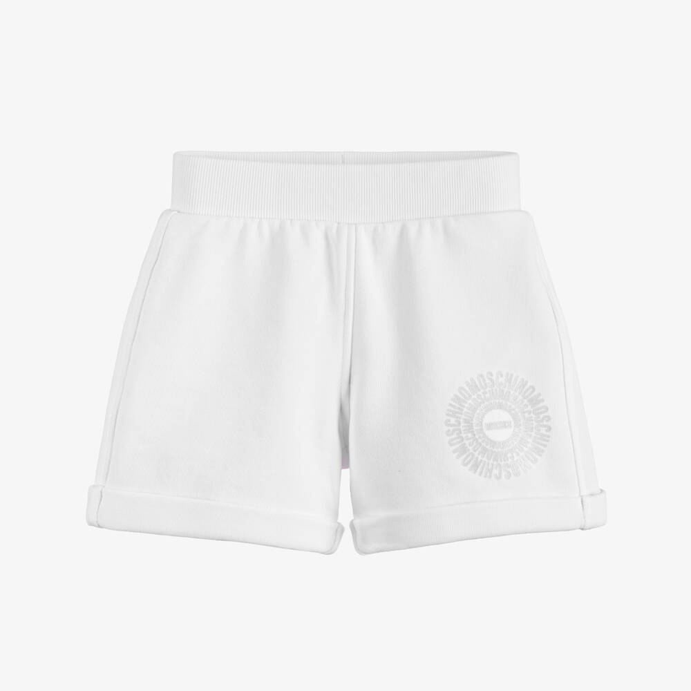Moschino-Белые шорты с логотипом для девочек | Childrensalon Outlet