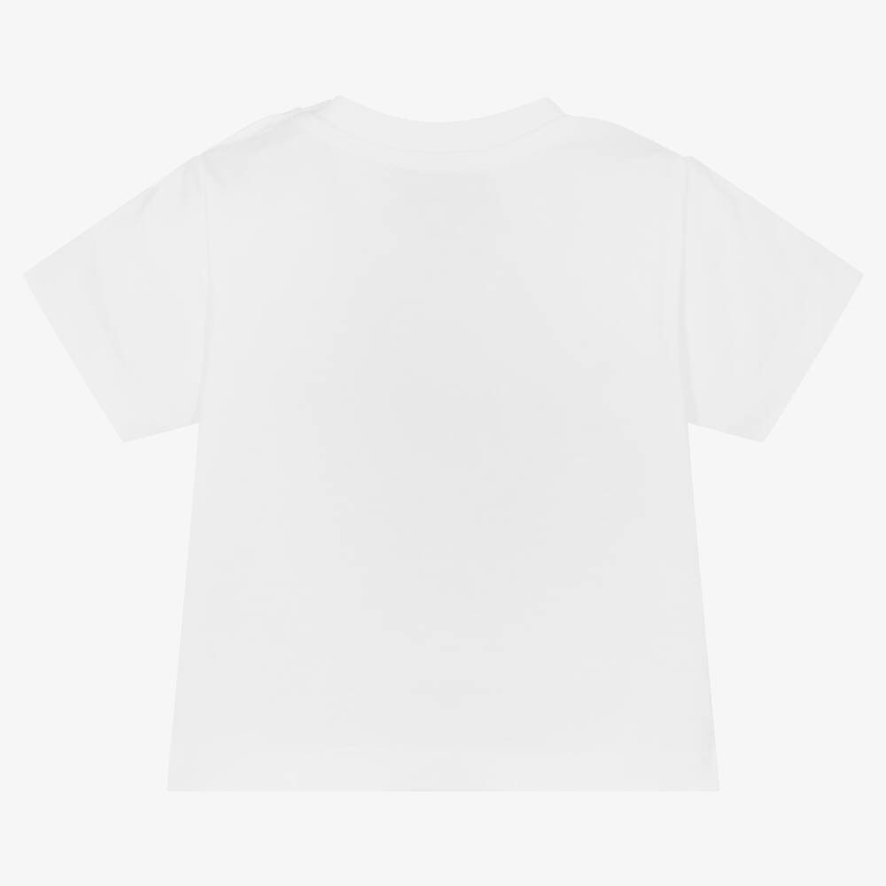 Moschino Малыши-Белая хлопковая футболка с медвежонком | Childrensalon Outlet