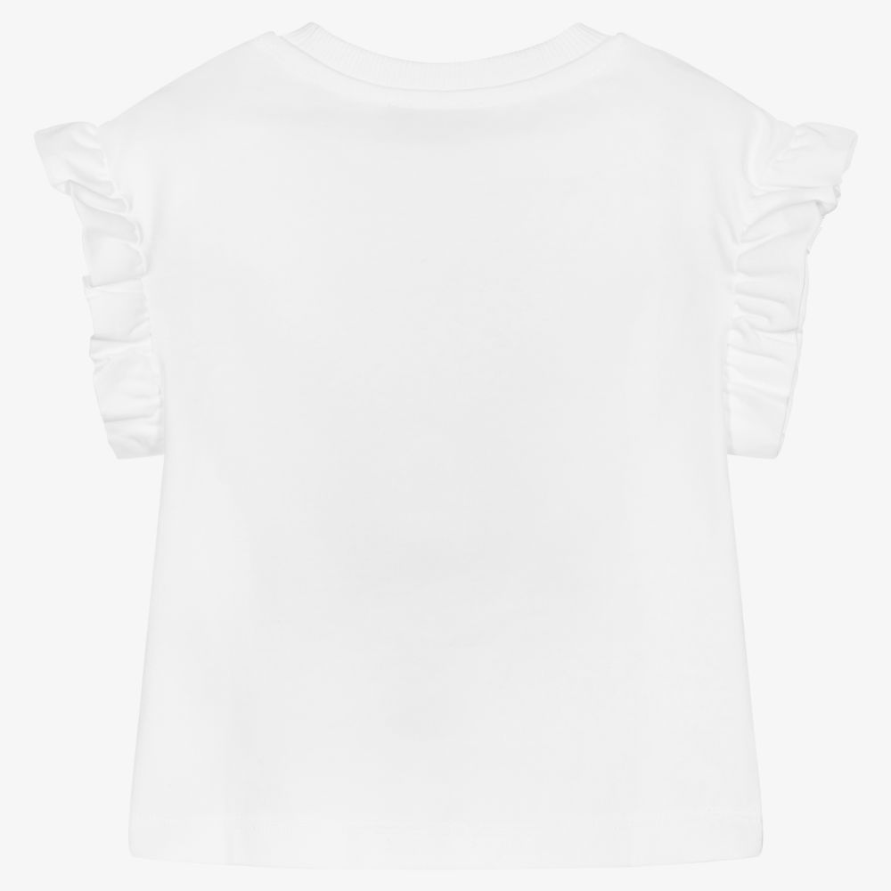 Moschino Kid-Teen - White Teddy Bear Logo T-Shirt | Childrensalon Outlet
