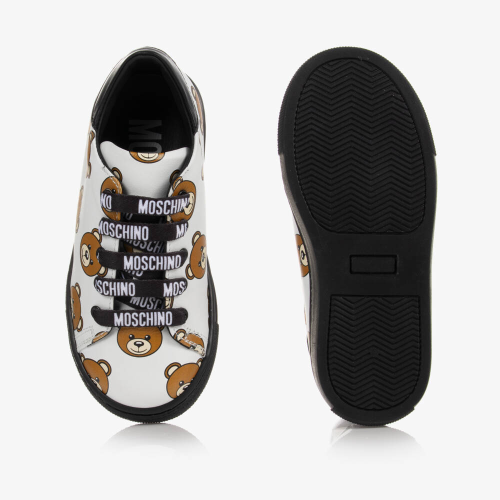 Moschino Kid-Teen-White Teddy Bear Logo Trainers | Childrensalon Outlet