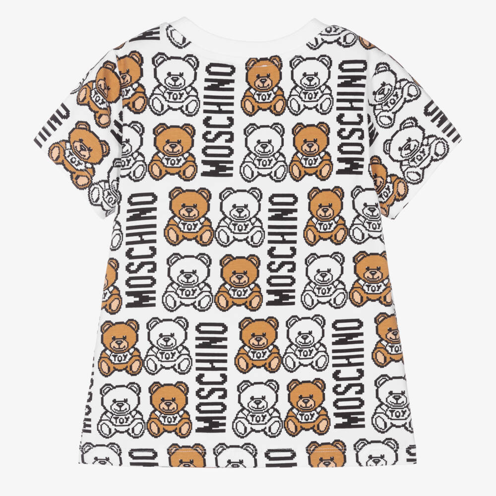 Moschino Kid-Teen-تيشيرت قطن جيرسي لون أبيض | Childrensalon Outlet