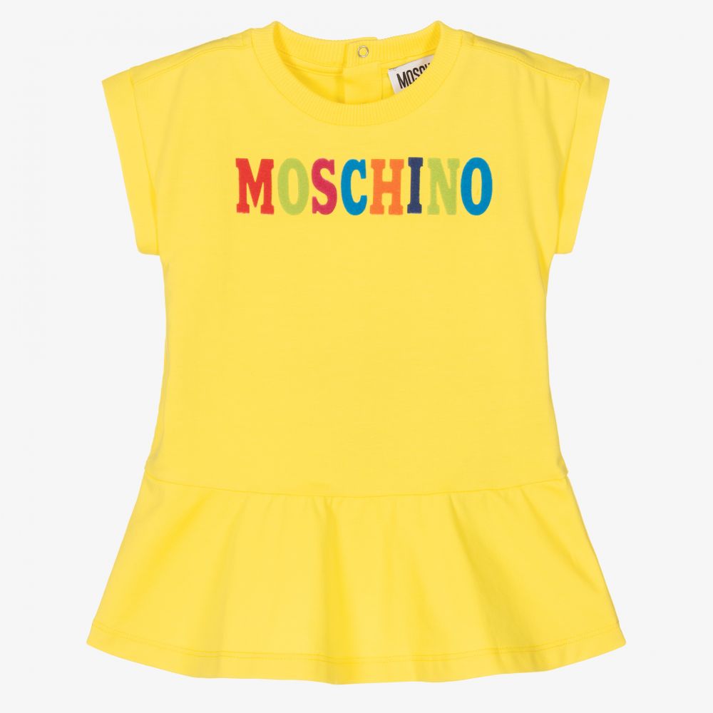 Moschino Baby - فستان قطن جيرسي لون أصفر | Childrensalon