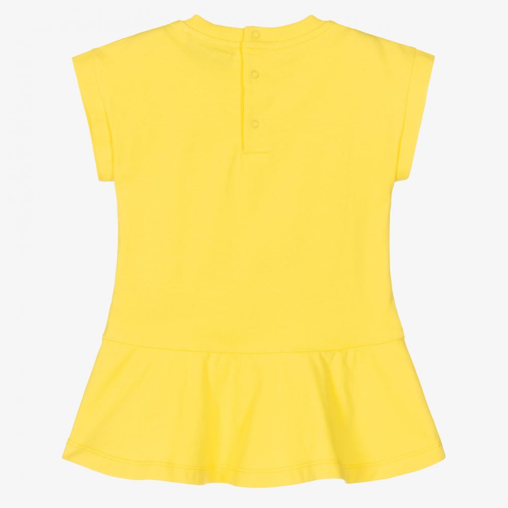 Moschino Малыши-Желтое платье из хлопкового джерси | Childrensalon Outlet