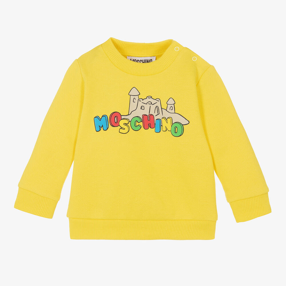 Moschino Baby-Yellow Cotton Sandcastle Sweatshirt | Childrensalon Outlet