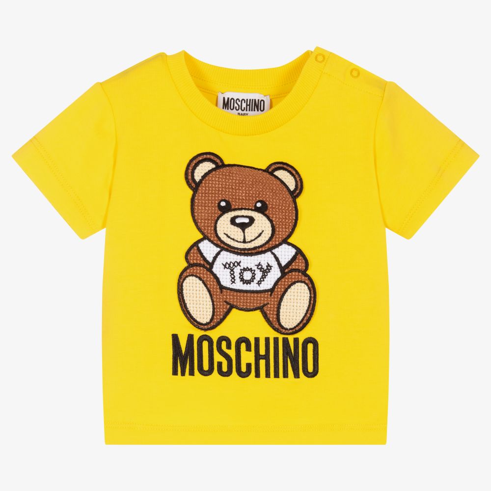 Moschino Baby - تيشيرت أطفال بناتي قطن جيرسي لون أصفر | Childrensalon