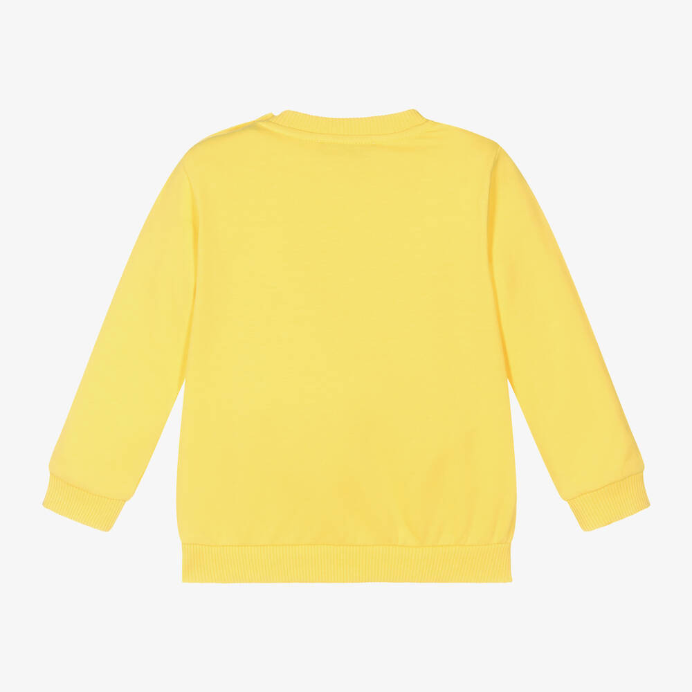 Moschino Baby Yellow Cotton Teddy Bear Sweatshirt Childrensalon Outlet