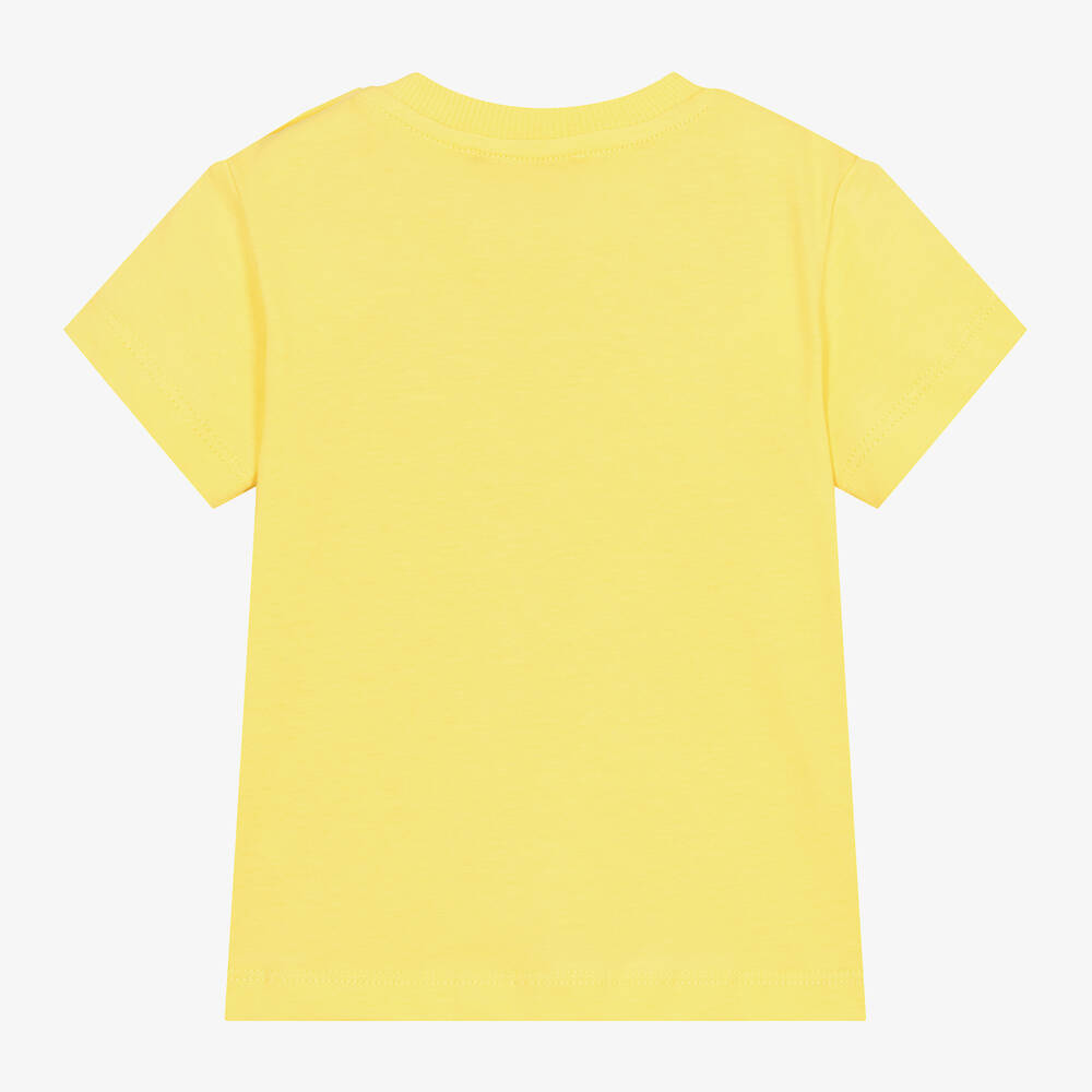 Moschino Малыши-Yellow Cotton Teddy Bear T-Shirt | Childrensalon Outlet