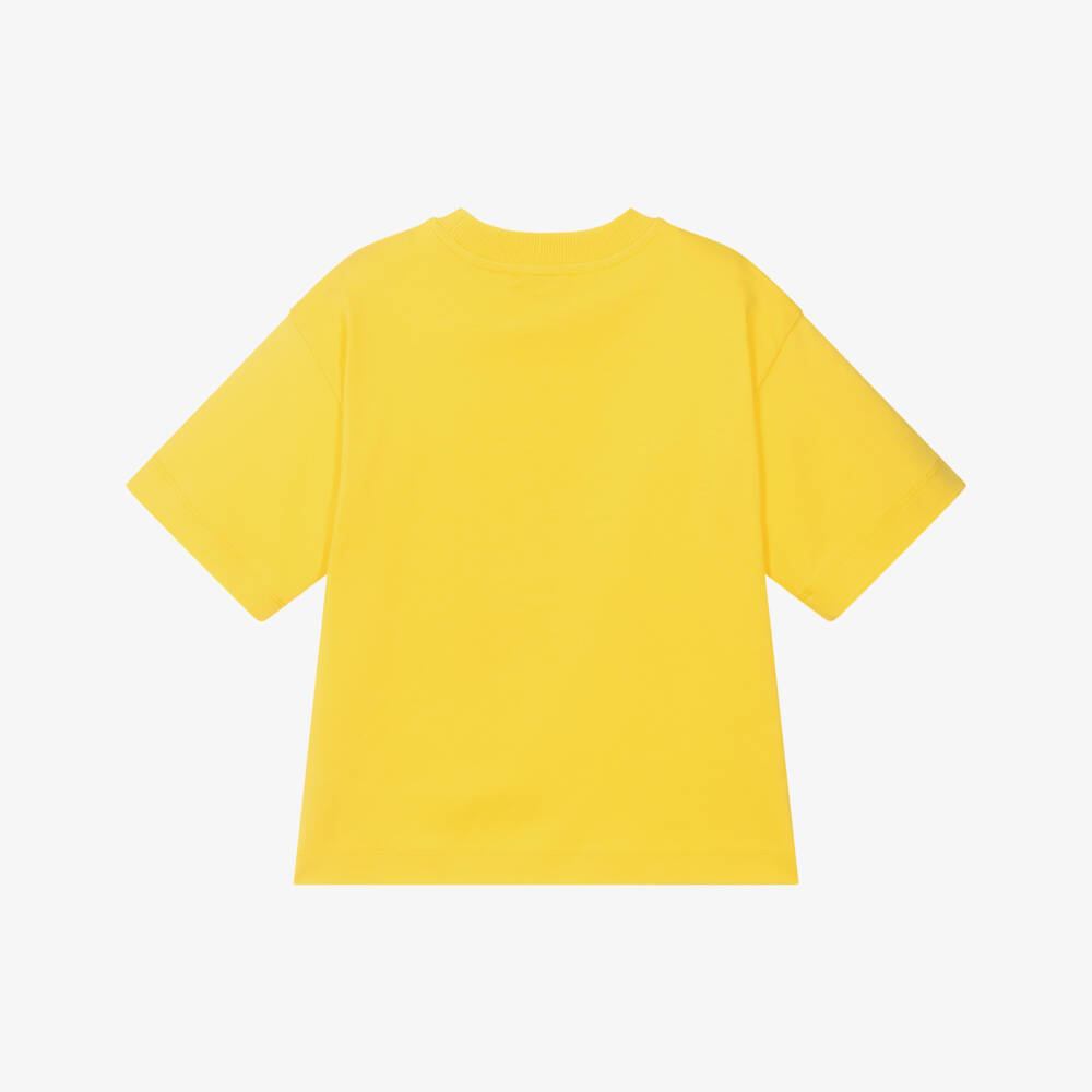 Moschino-Yellow Surfing Teddy Boys Tee | Childrensalon Outlet