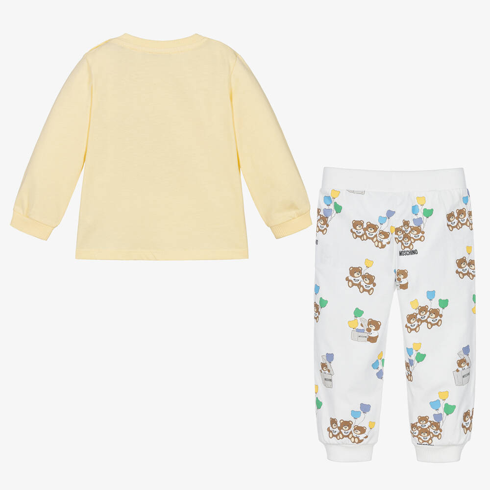 Moschino Baby-Yellow Teddy Bear Balloon Trouser Set | Childrensalon Outlet