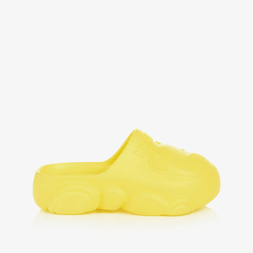 Moschino-Yellow Teddy Bear Clogs | Childrensalon Outlet